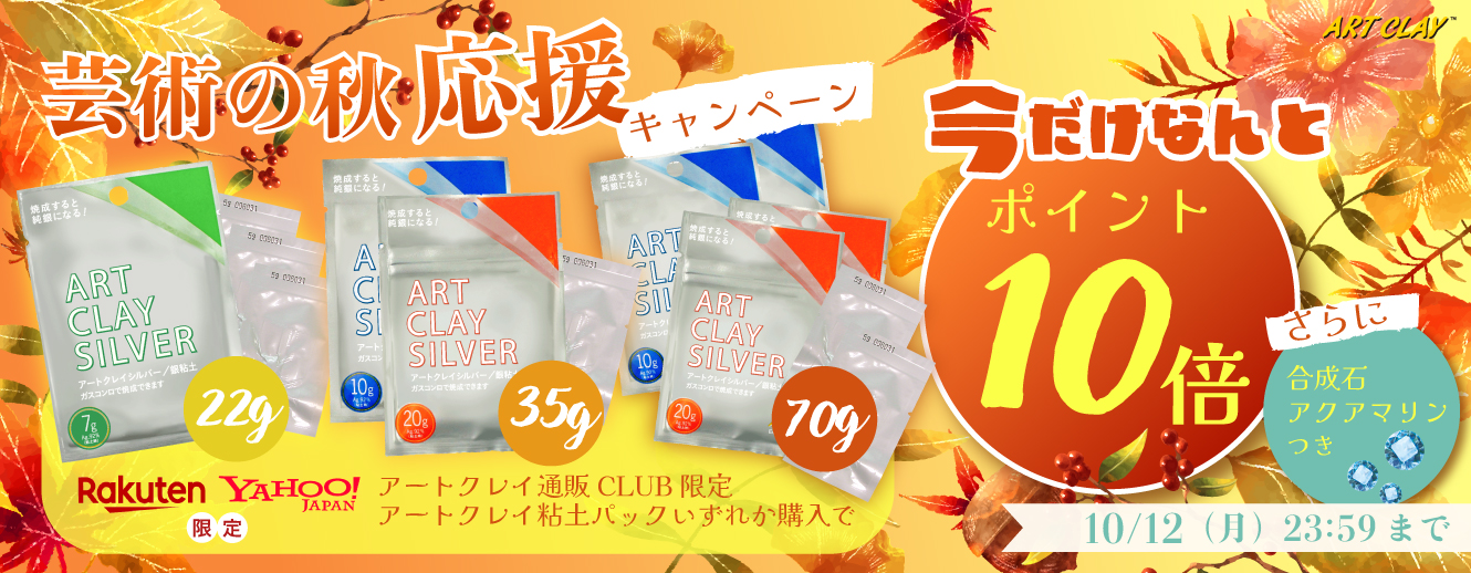 秋のキャンペーン・銀粘土パックポイントUP